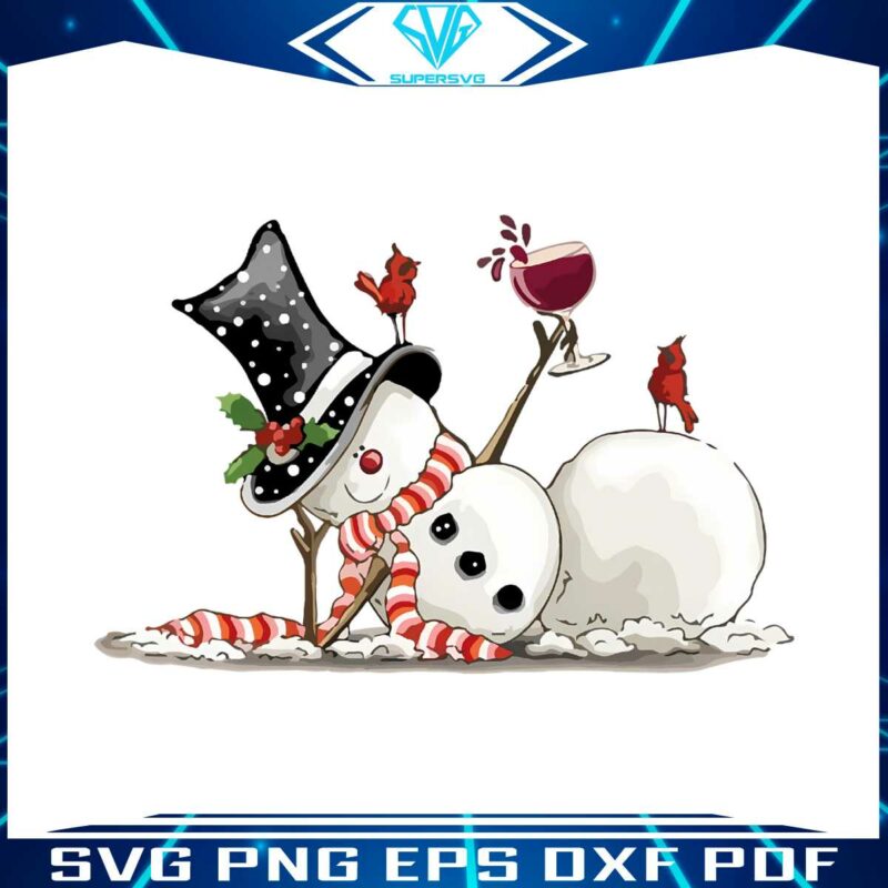 funny-christmas-snowman-with-wine-png-download