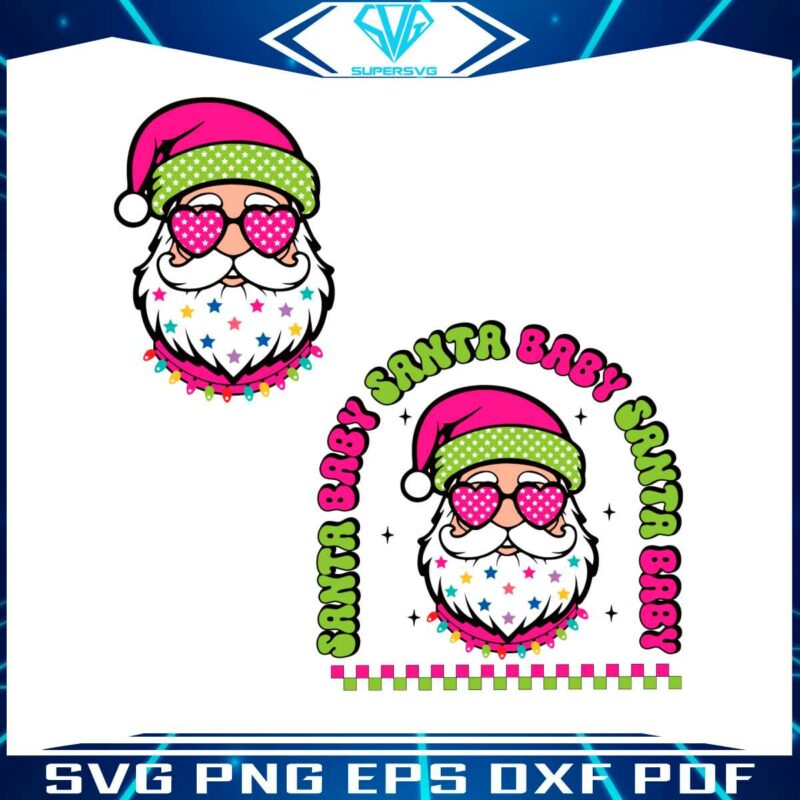 funny-santa-baby-pink-glasses-svg