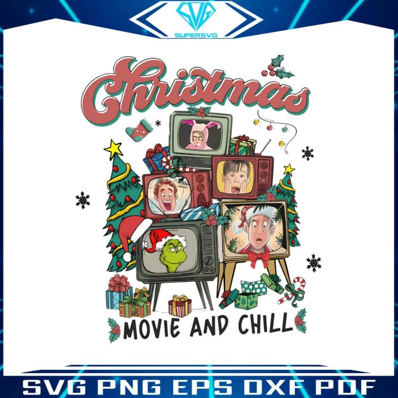 vintage-christmas-movie-and-chill-png