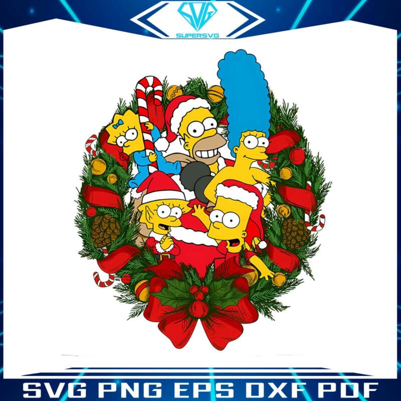 the-simpsons-christmas-wreath-png