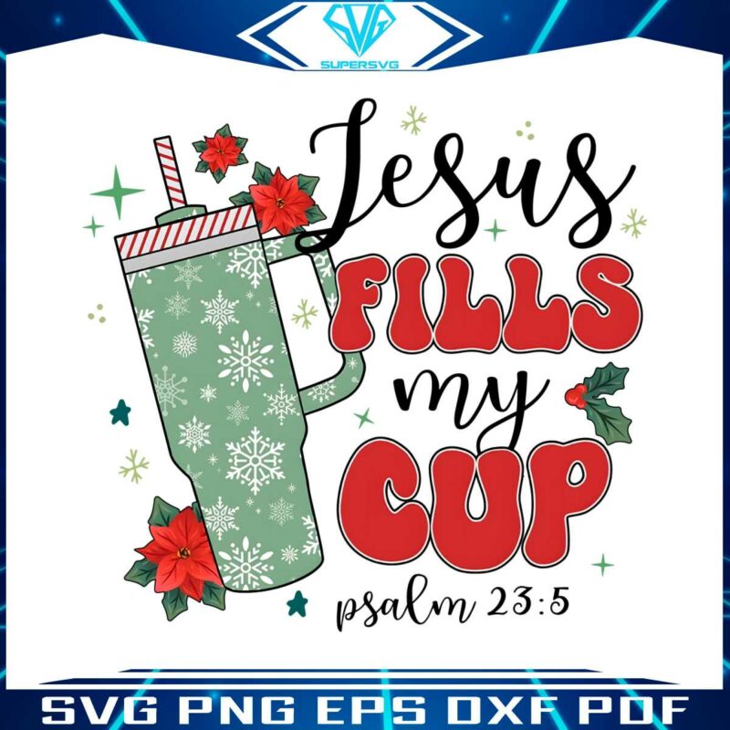 retro-jesus-fills-my-cup-psalm-png