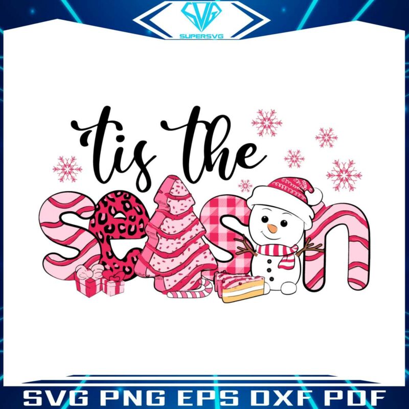 pink-tis-the-season-snowman-png