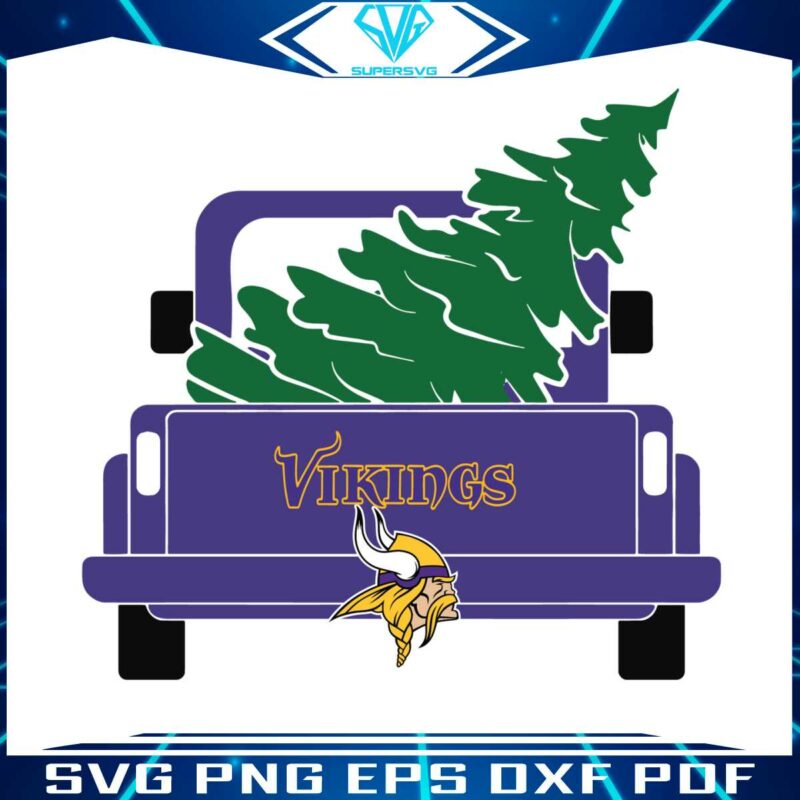 minnesota-vikings-christmas-tree-trucks-svg