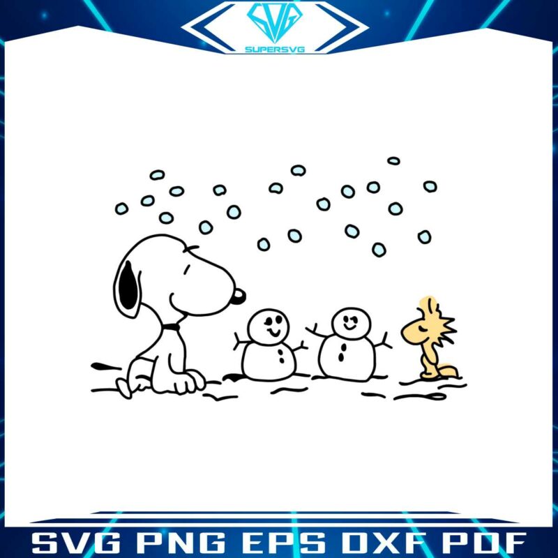 winter-snoopy-christmas-woodstock-and-snowman-svg