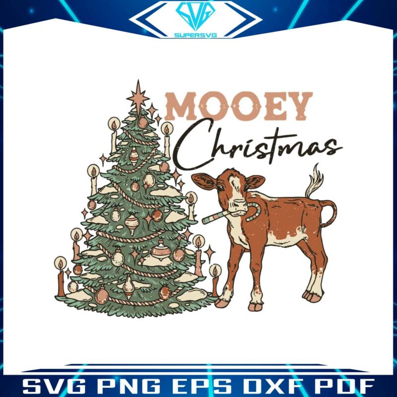 mooey-christmas-vintage-western-christmas-tree-cow-svg