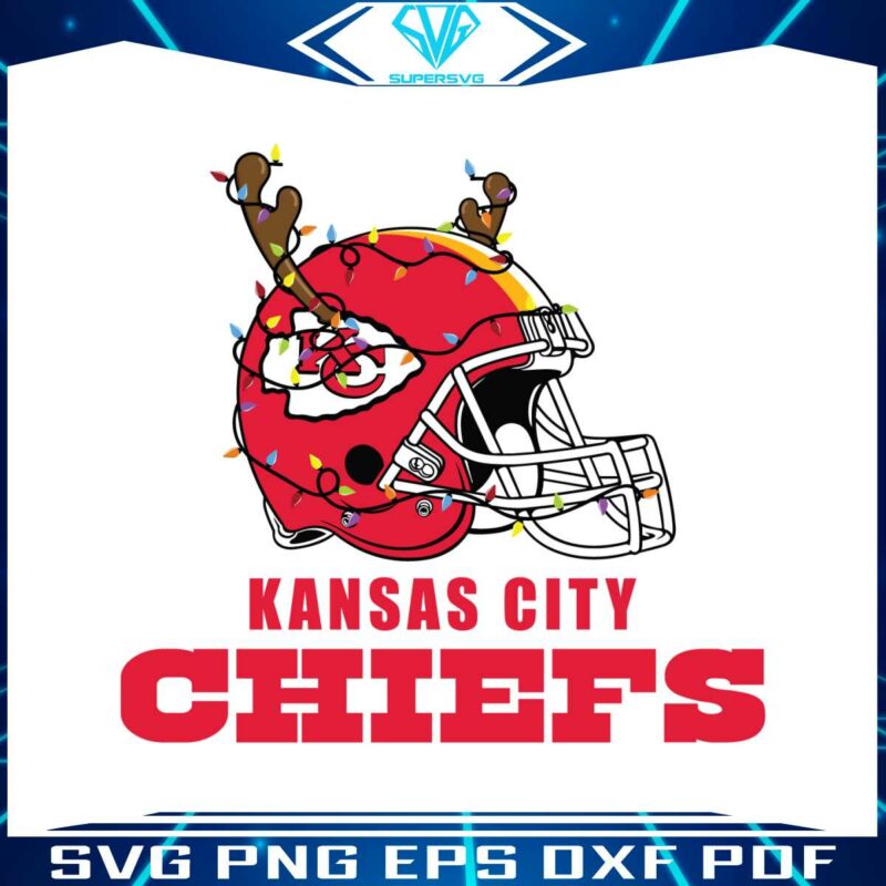 kansas-city-chiefs-helmet-deer-antlers-svg-digital-download