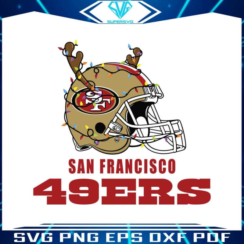 san-francisco-49ers-helmet-deer-antlers-svg-digital-download