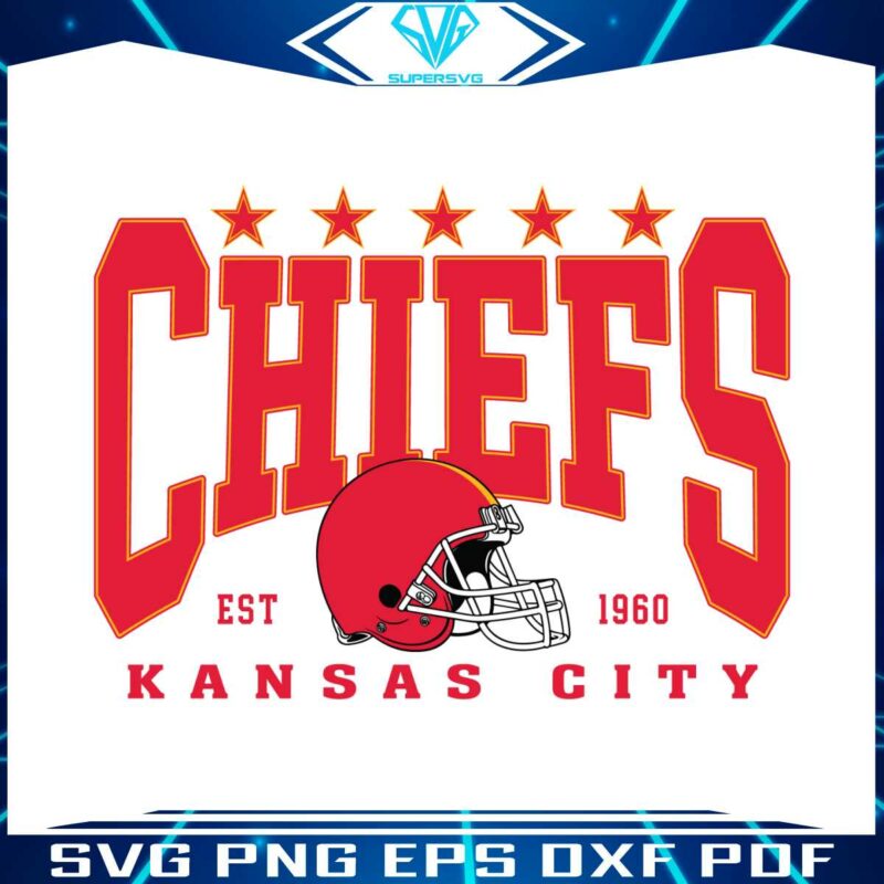 kansas-city-chiefs-1960-helmet-stars-svg-digital-download