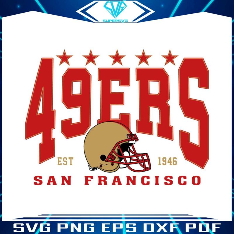 san-francisco-49ers-1946-helmet-stars-svg-digital-download