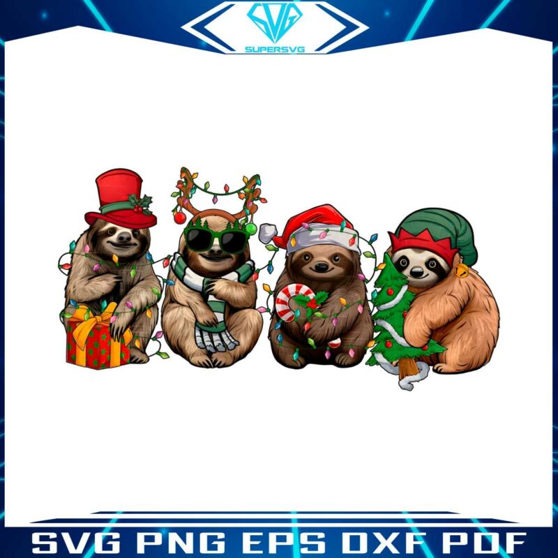 retro-sloth-christmas-lights-png
