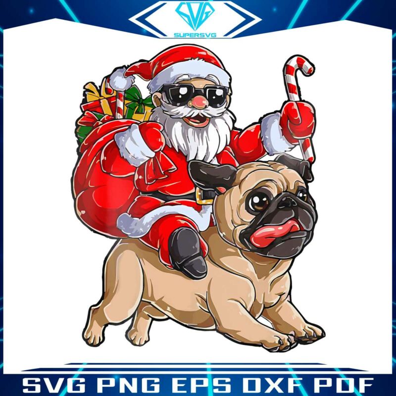 retro-santa-and-pug-christmas-png