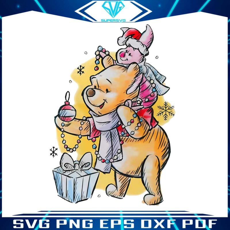 pooh-and-piglet-sketch-christmas-lights-png