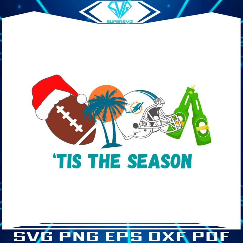 tis-the-season-miami-christmas-football-svg