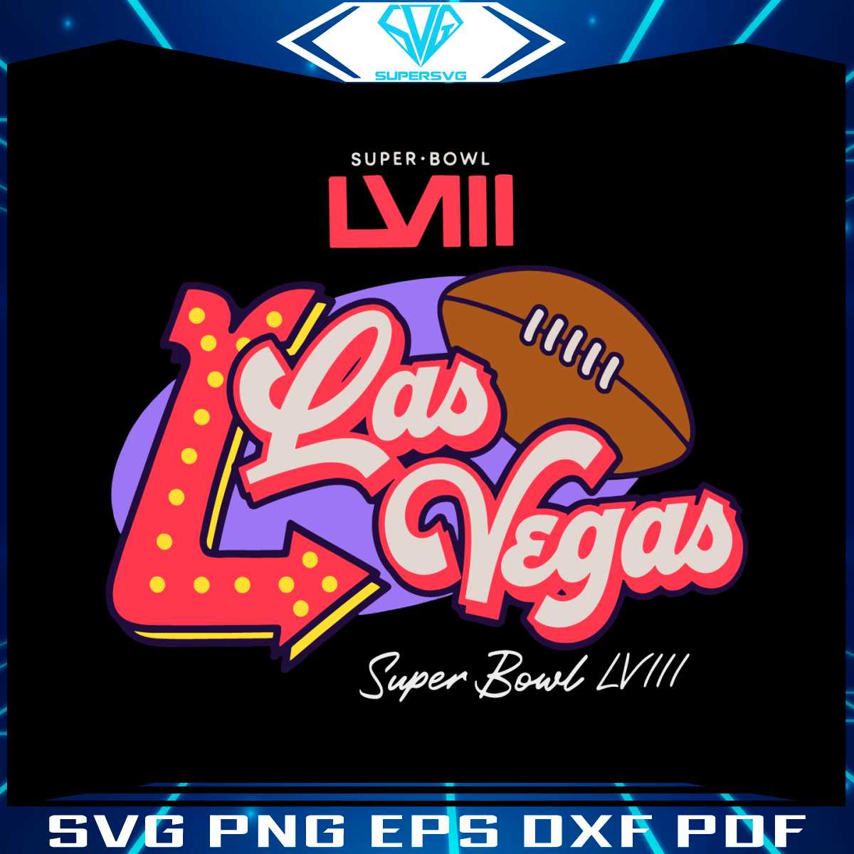 Super Bowl LVIII Purple Las Vegas SVG