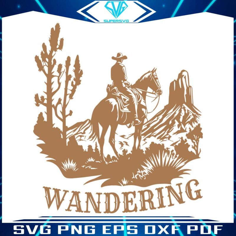 wandering-cowboy-in-the-desert-svg
