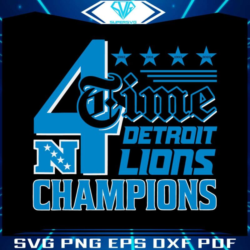 detroit-lions-4-time-nfc-north-division-champions-svg