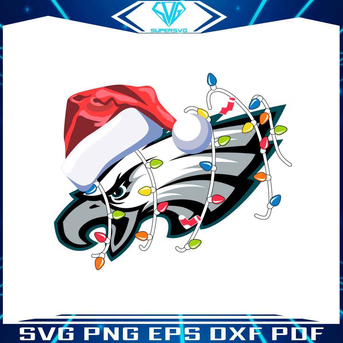 eagles-with-santa-hat-and-christmas-light-svg