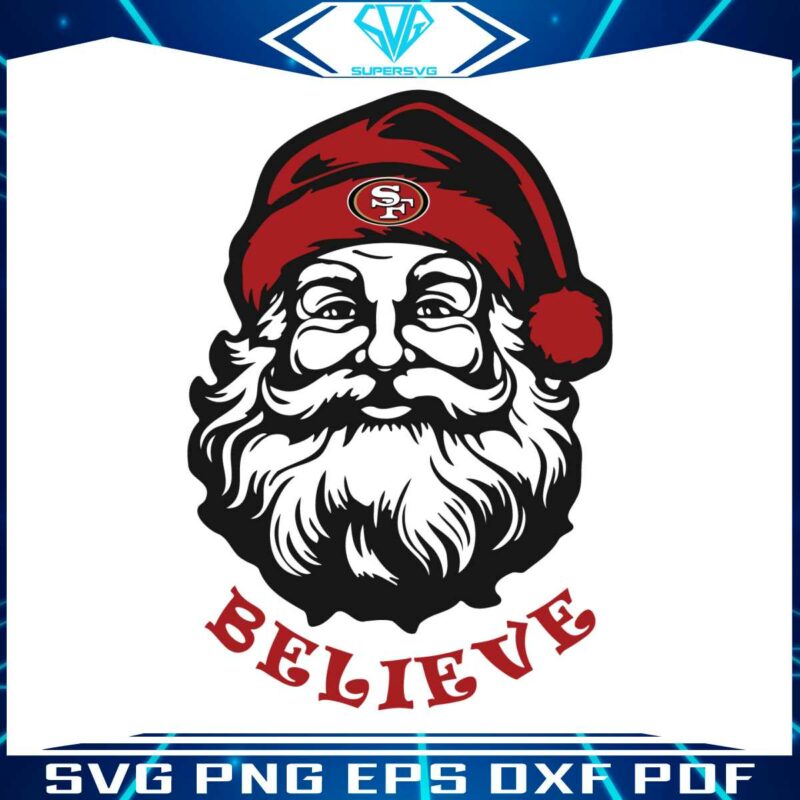 santa-claus-believe-san-francisco-football-svg