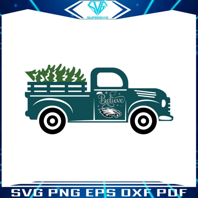 christmas-tree-truck-believe-philadelphia-eagles-svg