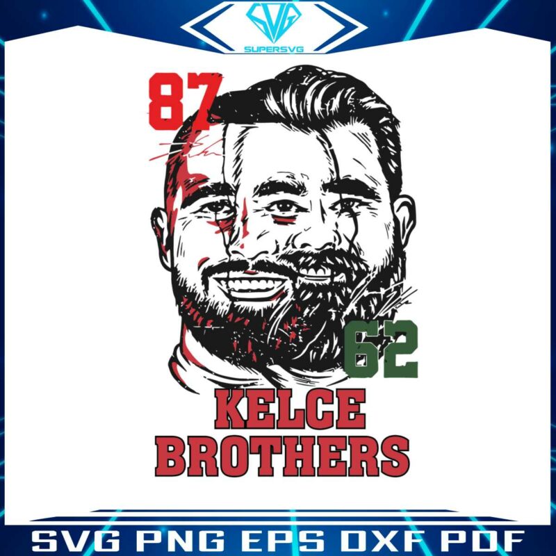 jason-kelce-and-travis-kelce-nfl-players-svg