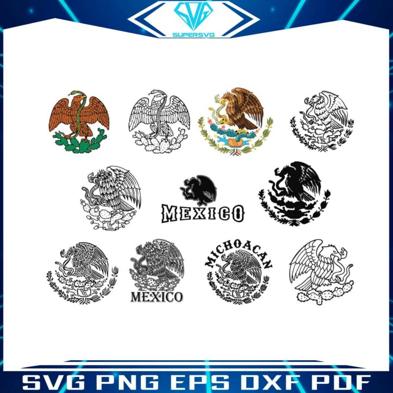 mexico-eagle-coat-of-arms-logo-svg-bundle