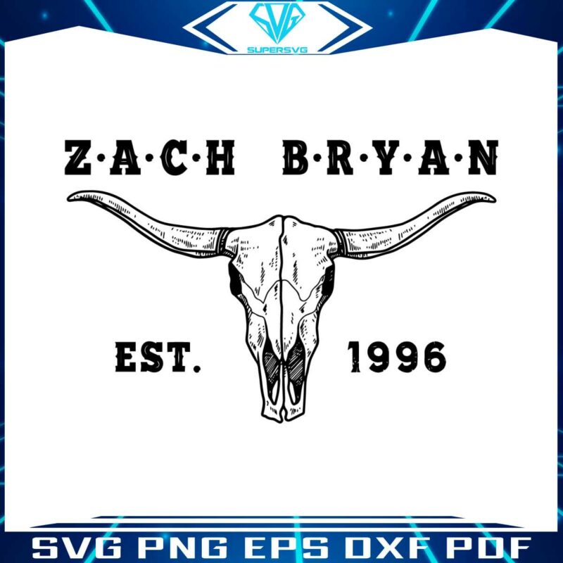 zach-bryan-est-1996-bullhead-svg-cricut-file