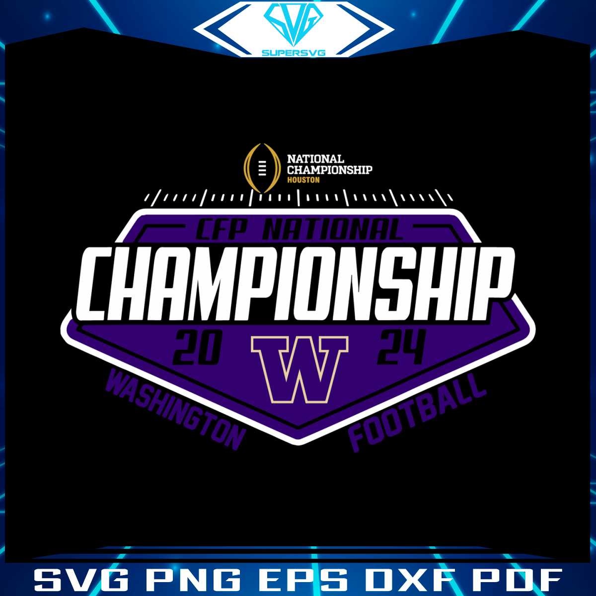 Washington Huskies 2024 CFP National Championship SVG