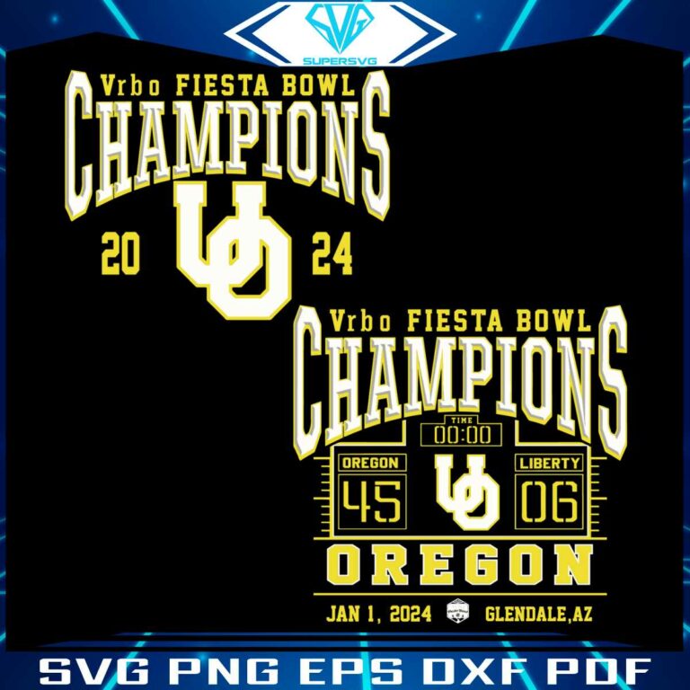 Oregon Ducks 2024 Fiesta Bowl Champions SVG