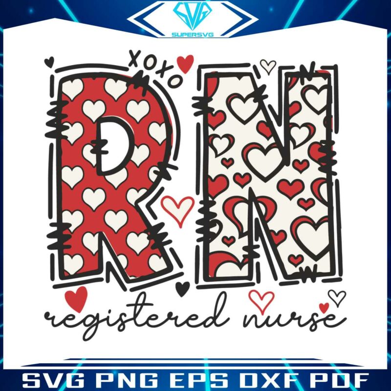 rn-registered-nurse-xoxo-valentine-svg