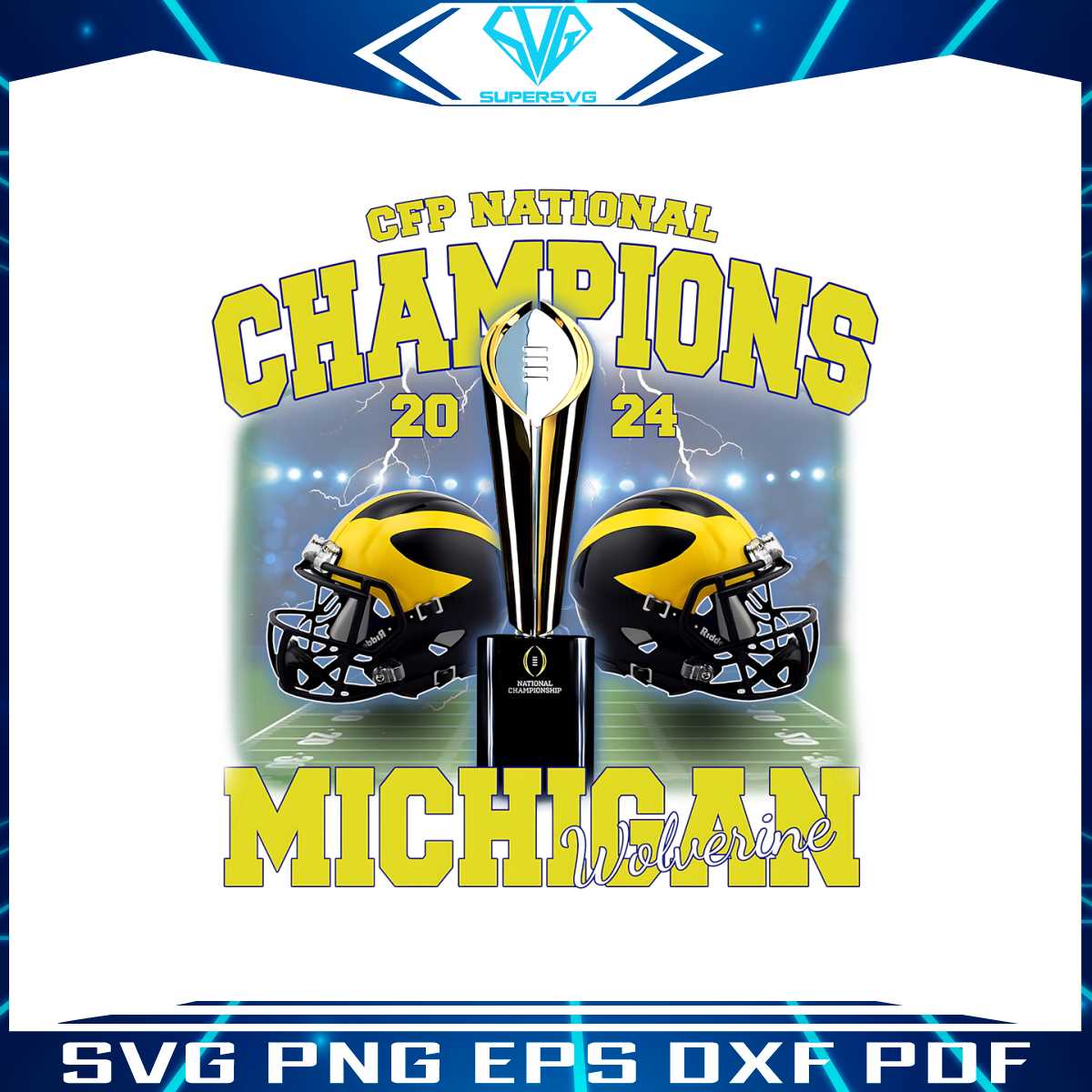 CFP National Champions 2024 Michigan PNG