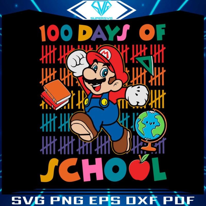 super-mario-100-days-of-school-svg