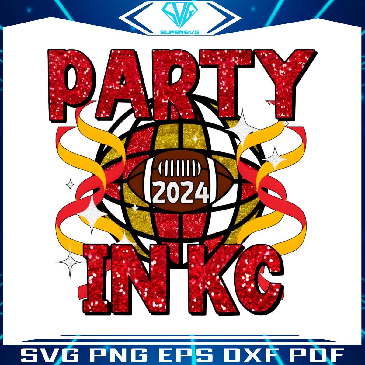 party-in-kc-football-2024-disco-ball-png
