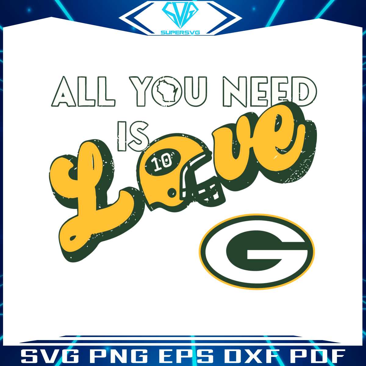 all-you-need-is-love-packers-football-svg