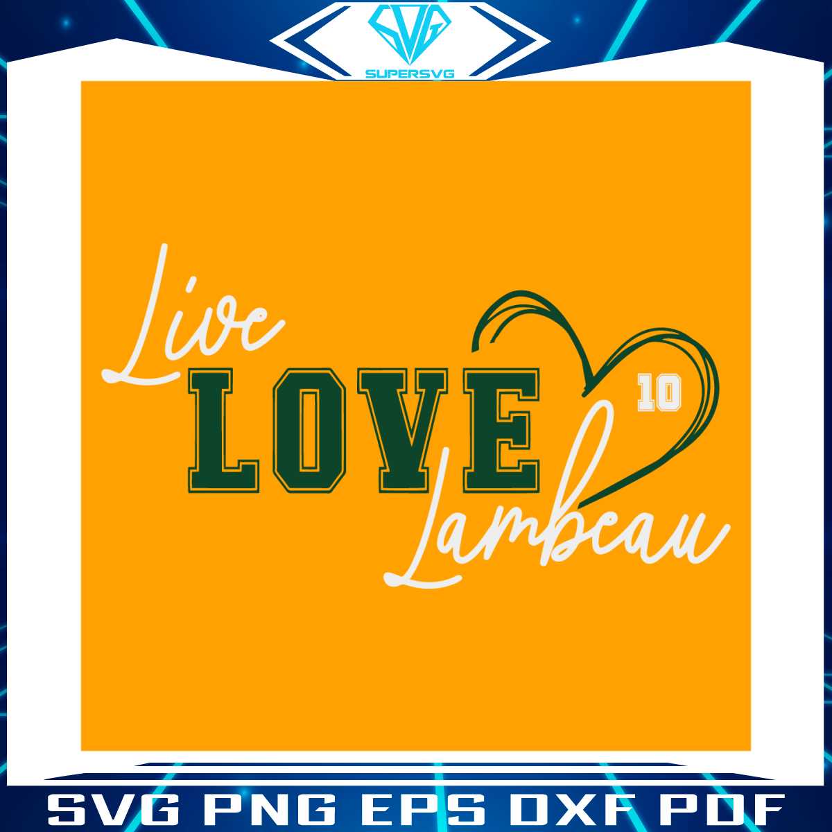 live-love-lambeau-number-10-heart-svg