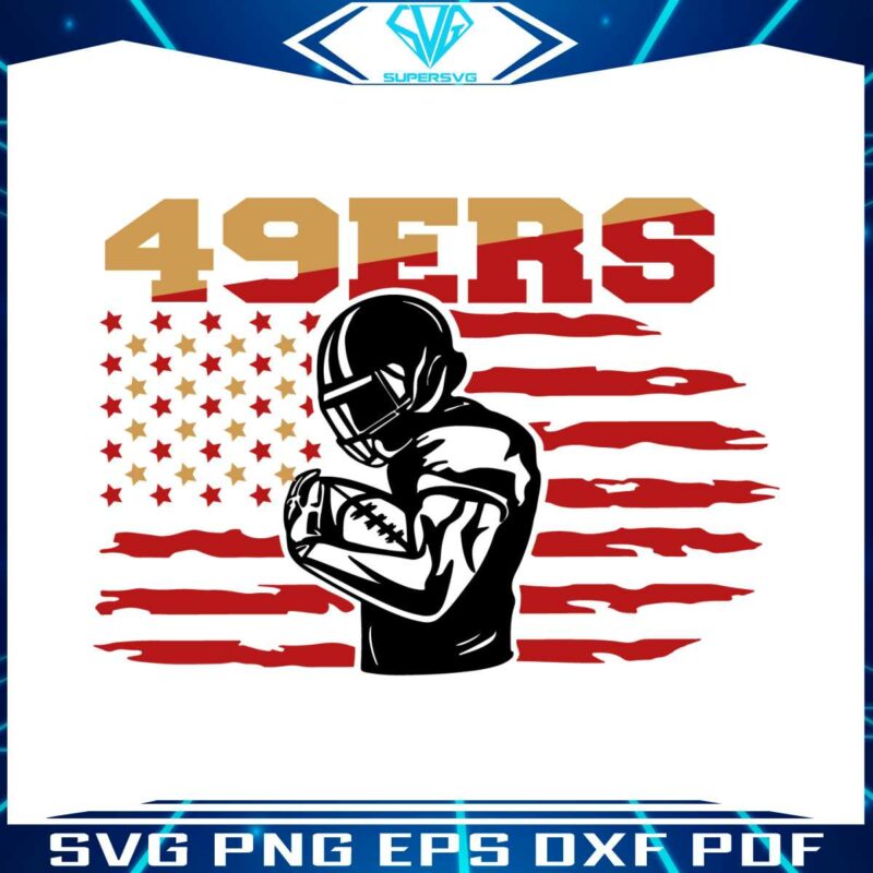 49ers-flag-football-player-svg-digital-download