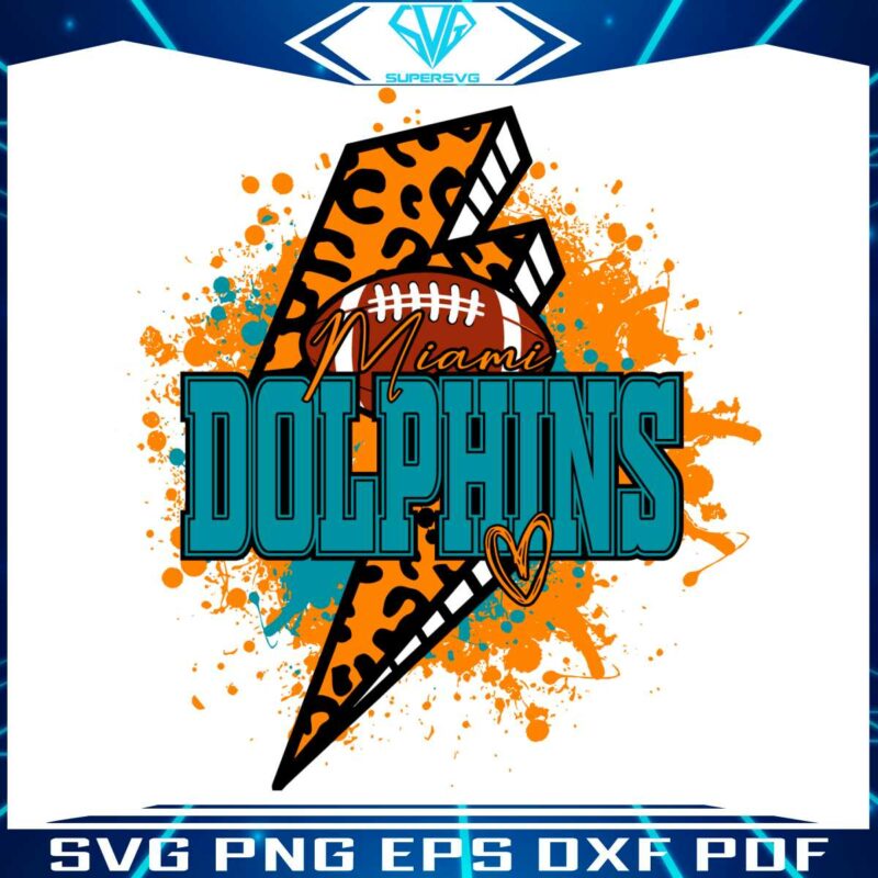 miami-dolphins-football-lighting-leopard-svg