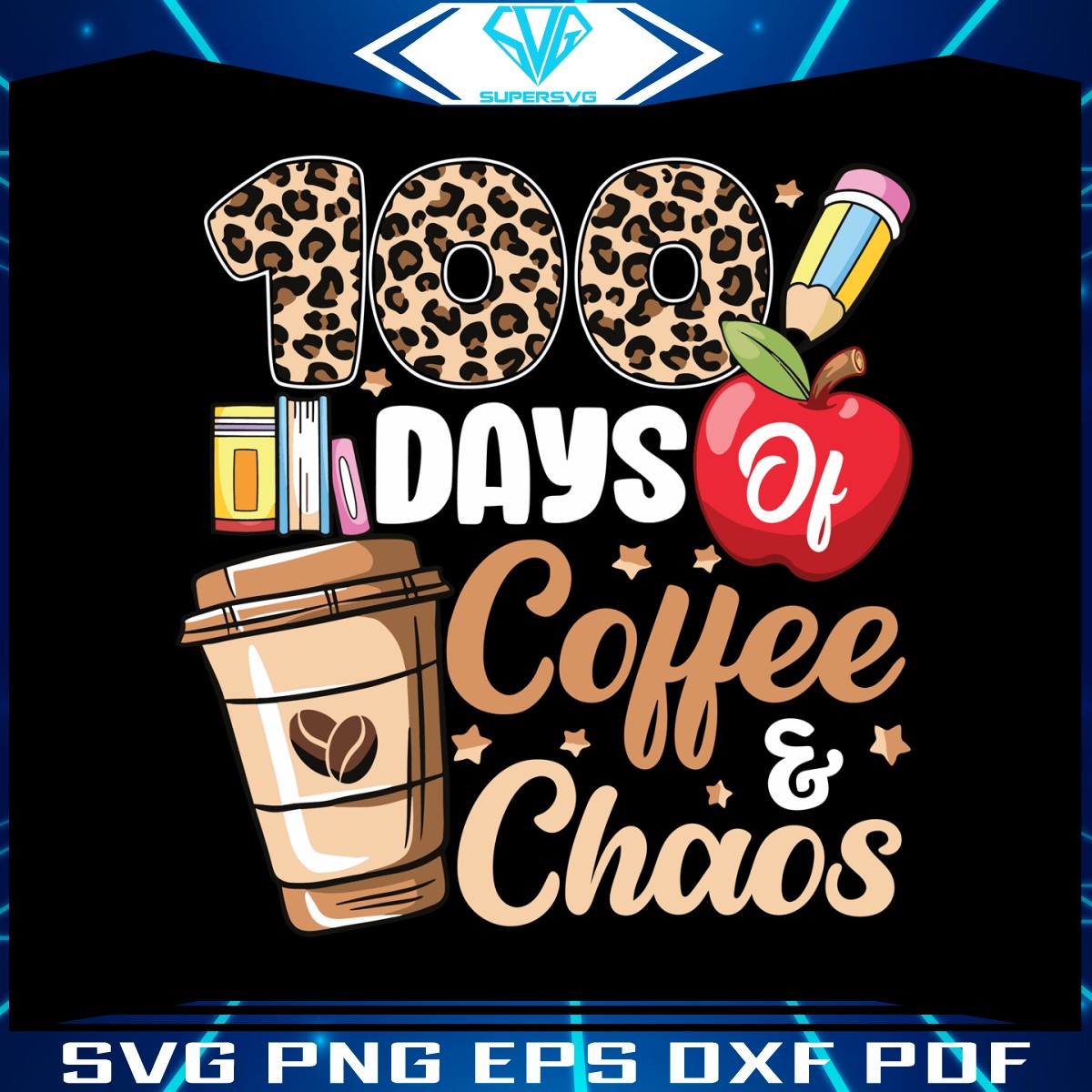 retro-100-days-of-coffee-and-chaos-svg