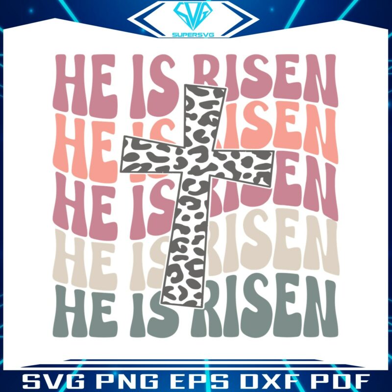 retro-he-is-risen-easter-cross-svg
