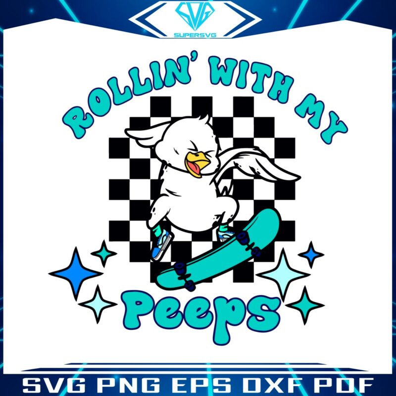 rollin-with-my-peeps-funny-easter-svg