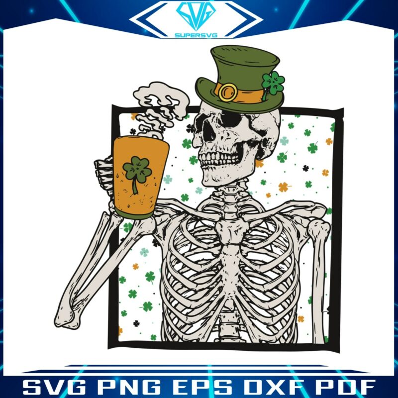 st-patricks-skeleton-shamrock-svg