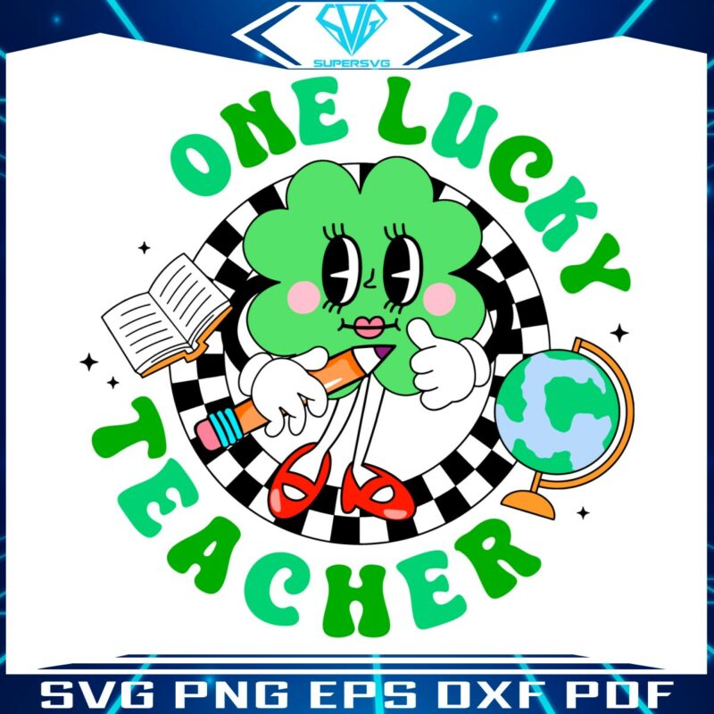 one-lucky-teacher-cute-shamrock-svg