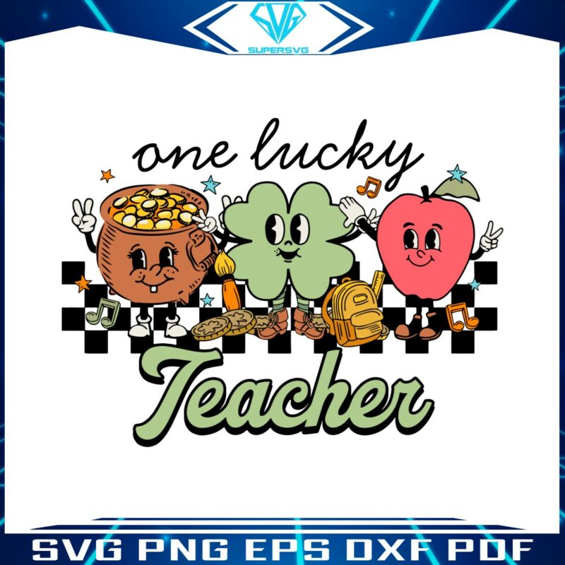 one-lucky-teacher-shamrock-patricks-day-svg