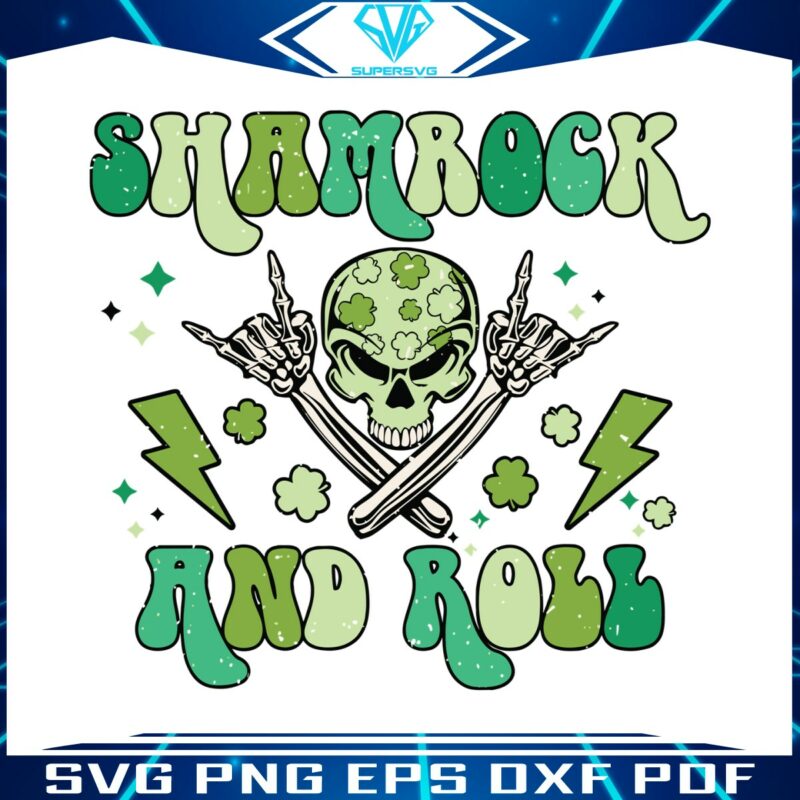shamrock-and-roll-funny-skull-svg