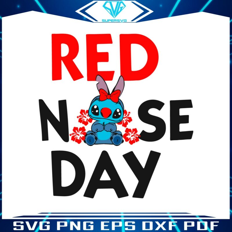 floral-red-nose-day-stitch-fundraising-svg