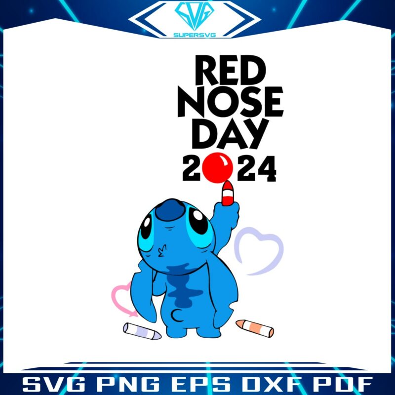 red-nose-day-2024-cute-stitch-svg