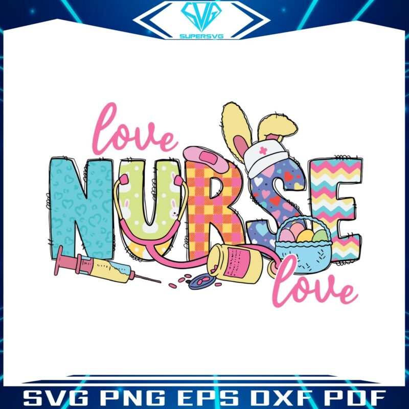 retro-love-nurse-easter-bunny-svg