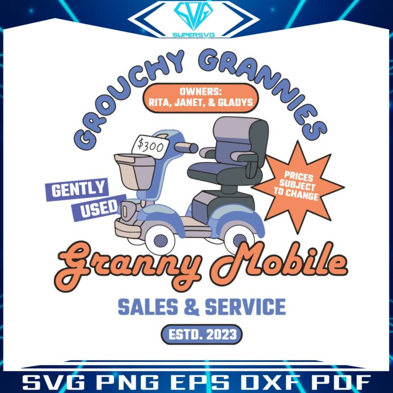 bluey-grouchy-grannies-granny-mobile-svg