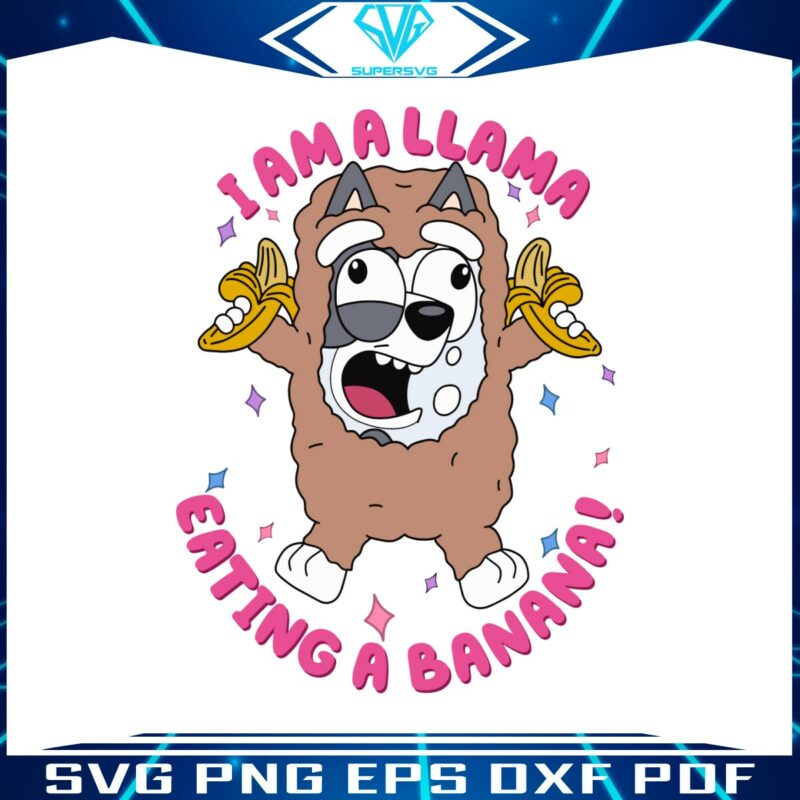 bluey-trixie-heeler-i-am-a-llama-eating-a-banana-svg