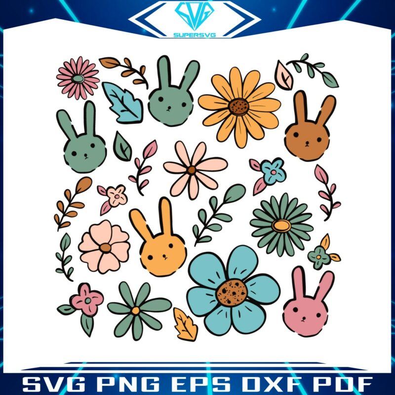 vintage-boho-easter-flower-bunny-svg