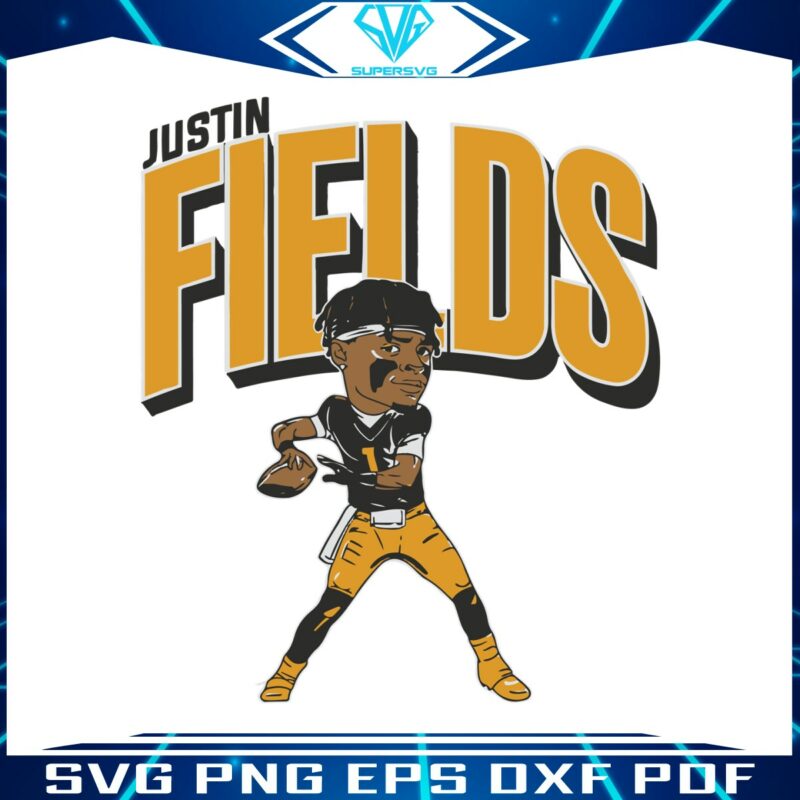 justin-fields-caricature-pittsburgh-player-svg